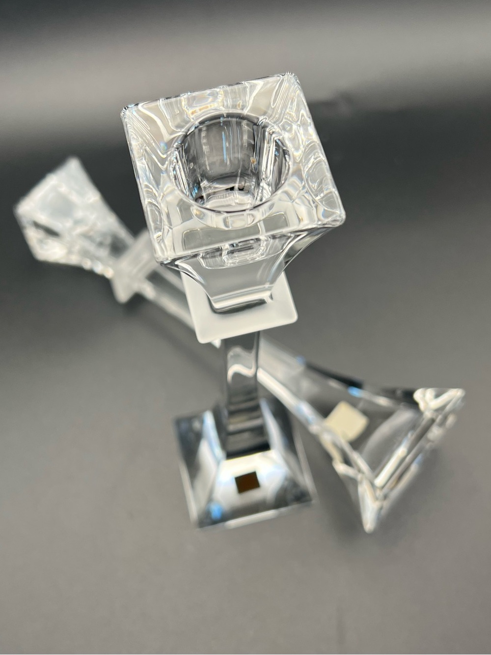 🔥Vintage Nachtmann "Lichtcrystal" German Lead Crystal Taper Candlestick Holders